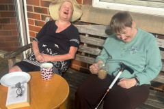 Sitting in the garden